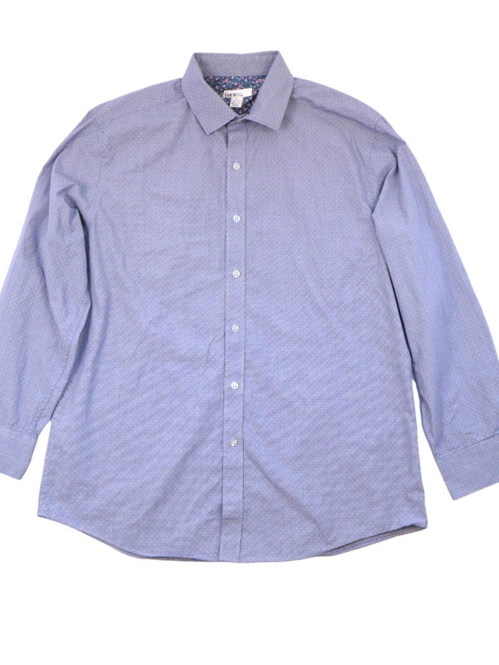 Bar III Slim Fit Button Down Blue Micro Print Shirt Size L